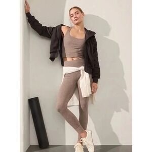 Athleta Softlight Tight Leggings Pyrite Dovetail Tan Tapered Pull On Womens XL